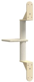 Árvore de parede para gatos c/ poste arranhador 85,5 cm creme