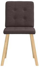 Cadeiras de jantar 4 pcs tecido castanho-escuro