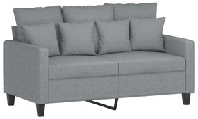 4 pcs conjunto de sofás com almofadas tecido cinzento-claro