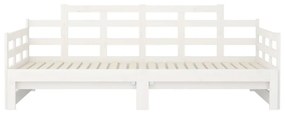 Estrutura sofá-cama de puxar 2x(80x200) cm pinho maciço branco