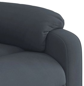 Poltrona reclinável elétrica veludo cinzento-escuro