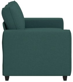 Sofá de 2 lugares 120 cm tecido verde-escuro