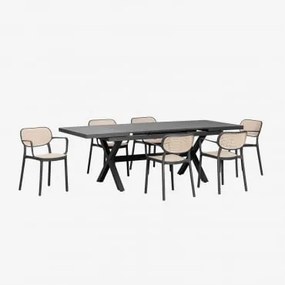 Conjunto de mesa de jardim extensível retangular - Sklum