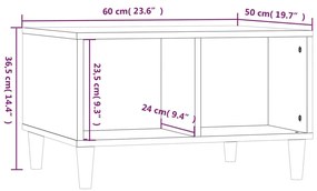 Mesa de centro 60x50x36,5 cm derivados madeira branco brilhante