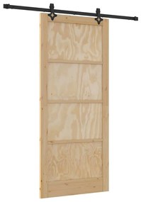Porta Deslizante vidaXL com Conjunto de Hardware 93x211 cm Madeira Sól