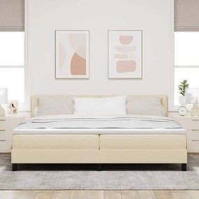 Cama Box Spring com Colchão Creme 200x200 cm Tecido