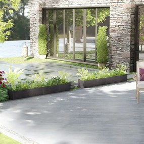 vidaXL Vasos/floreiras de jardim 2 pcs 200x31x31 cm pinho maciço cinza