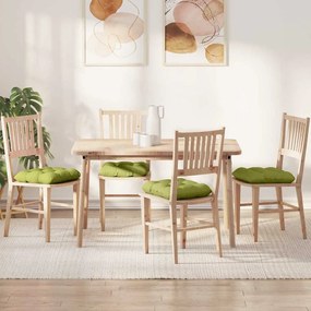 vidaXL Almofadas de Assento 4 pcs Verde Claro 40 x 40 x 12 cm tecido