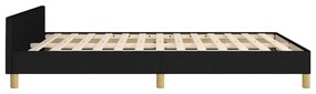Estrutura de cama sem colchão 140x200 cm tecido preto