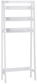 Prateleiras sobre Sanita Prateleiras de Armazenamento para Casa de Banho Lavanderia Estilo Moderno Anti-Tombo 63,5x28x156,2cm Branco