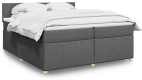 vidaXL Cama com molas/colchão 200x200 cm tecido cinzento-escuro