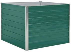 Canteiro jardim elevado 100x100x77cm aço galvanizado verde