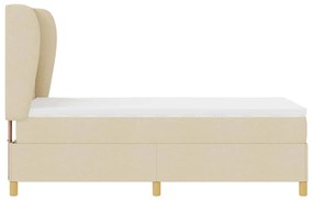 Cama Box Spring vidaXL com Colchão em Creme, 100x200 cm, Tecido