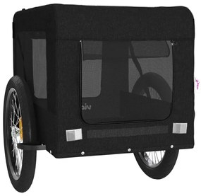 Reboque de bicicleta p/ animais tecido oxford/ferro preto