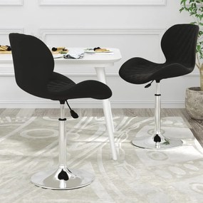 vidaXL Cadeiras de jantar giratórias 2 pcs veludo preto