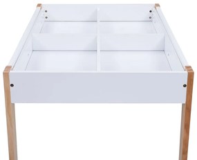 Mesa c/ quadro/arrumação desenho e cadeiras 3 pcs preto/branco