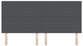 Cabeceira vidaXL Design Simples Cinza Escuro 200 cm Tecido de Veludo