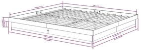 Estrutura de cama 200x200 cm madeira maciça branco