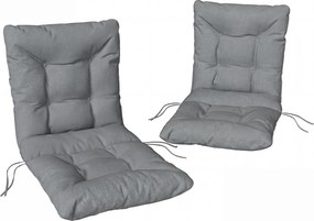 Outsunny Almofada de Assento Exterior com Encosto e Tirantes, Acolchoado repelente à água para interior e exterior, Cinza Claro | Aosom Portugal