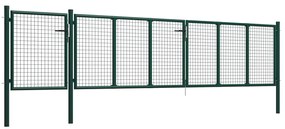 Portão de jardim 500x75 cm aço verde