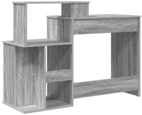 Mesa com Armazenamento Cinza Sonoma 120,5x44x88,5 cm Madeira Estrutura