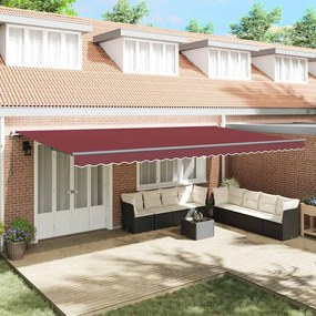 Toldo retrátil manual 600x300 cm bordô