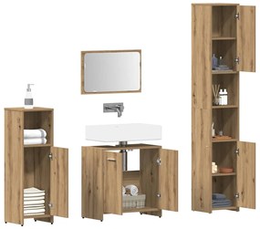 4 pcs móveis de casa de banho deriv. madeira carvalho artisiano