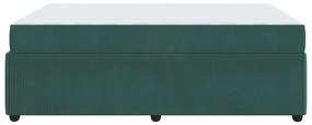 Estrutura de cama com colchão Verde-escuro 140 x 200 cm Veludo