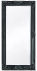 Espelho de parede, estilo barroco, 100x50 cm, preto