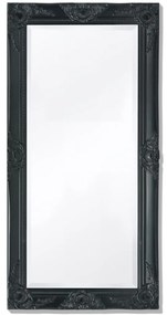 vidaXL Espelho de parede, estilo barroco, 100x50 cm, preto