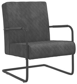 vidaXL Cadeira cantilever veludo cinzento-escuro