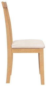 Cadeiras de jantar com almofadões 2 pcs madeira maciça natural
