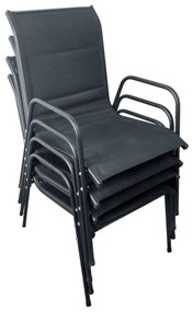 Conjunto de jantar para jardim 5 pcs 80x71 cm aço preto