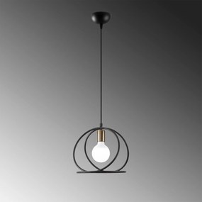 Candeeiro de Teto Circle – Preto – 26 x 26 cm