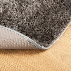 Tapete de pelo alto com aspeto brilhante ISTAN Ø120cm cinzento