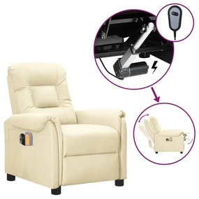 vidaXL Poltrona de massagens elétrica couro artificial cor creme