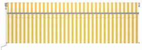 Toldo retrátil automático com estore 5x3 m amarelo e branco