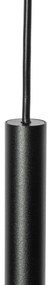 Sistema de iluminação de trilho moderno com 5 luzes pendentes preto 1-fase - Iconic Frini Moderno