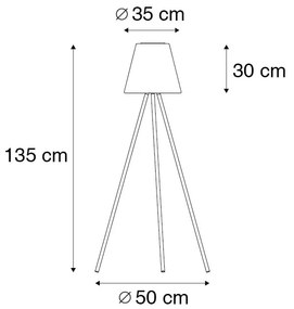 Candeeiro de pé moderno para exterior preto IP44 com LED solar - Virginia Design