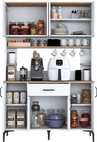 Armário Alto de Cozinha "Stella" - 120 x 184,2 x 40 cm - Branco - Desi