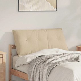 vidaXL Travesseiro para Costas Creme 100 x 19 x 50 cm tecido