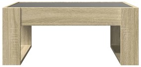 Mesa de centro luzes LED Infinity 70x53x30 cm carvalho sonoma