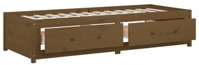 Sofá-cama 90x200 cm madeira de pinho maciça castanho mel