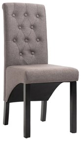 Cadeiras de jantar 6 pcs tecido cinzento-acastanhado