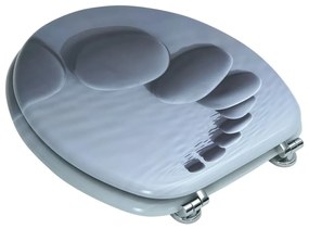 Assento de sanita com tampa MDF design seixos