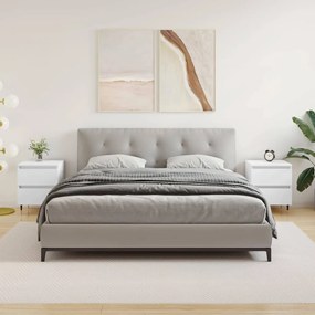 vidaXL Mesas de cabeceira 2pcs 40x35x50 cm derivados de madeira branco