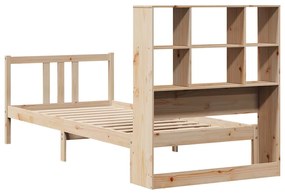 Cama com estante sem colchão 75x190 cm pinho maciço