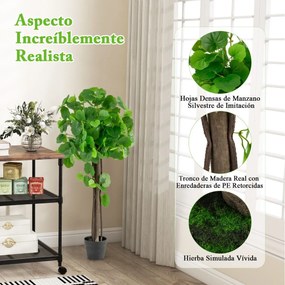 Árvore de cidreira artificial 110 CM em vaso com tronco de madeira real Ramos ajustáveis Planta de chão Decoração de interiores Verde