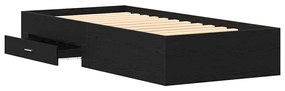 Cama vidaXL Preto Carvalho 90x190 cm Madeira de engenharia