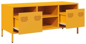 Móvel TV 101,5x39x43,5 cm aço laminado a frio amarelo mostarda